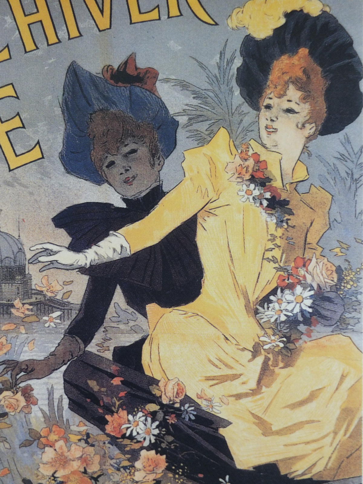 L'Hiver Nice Cote d'Azure Poster, Pier Pavillion on the French Riviera, reproduction from the 1980s, wall art decor