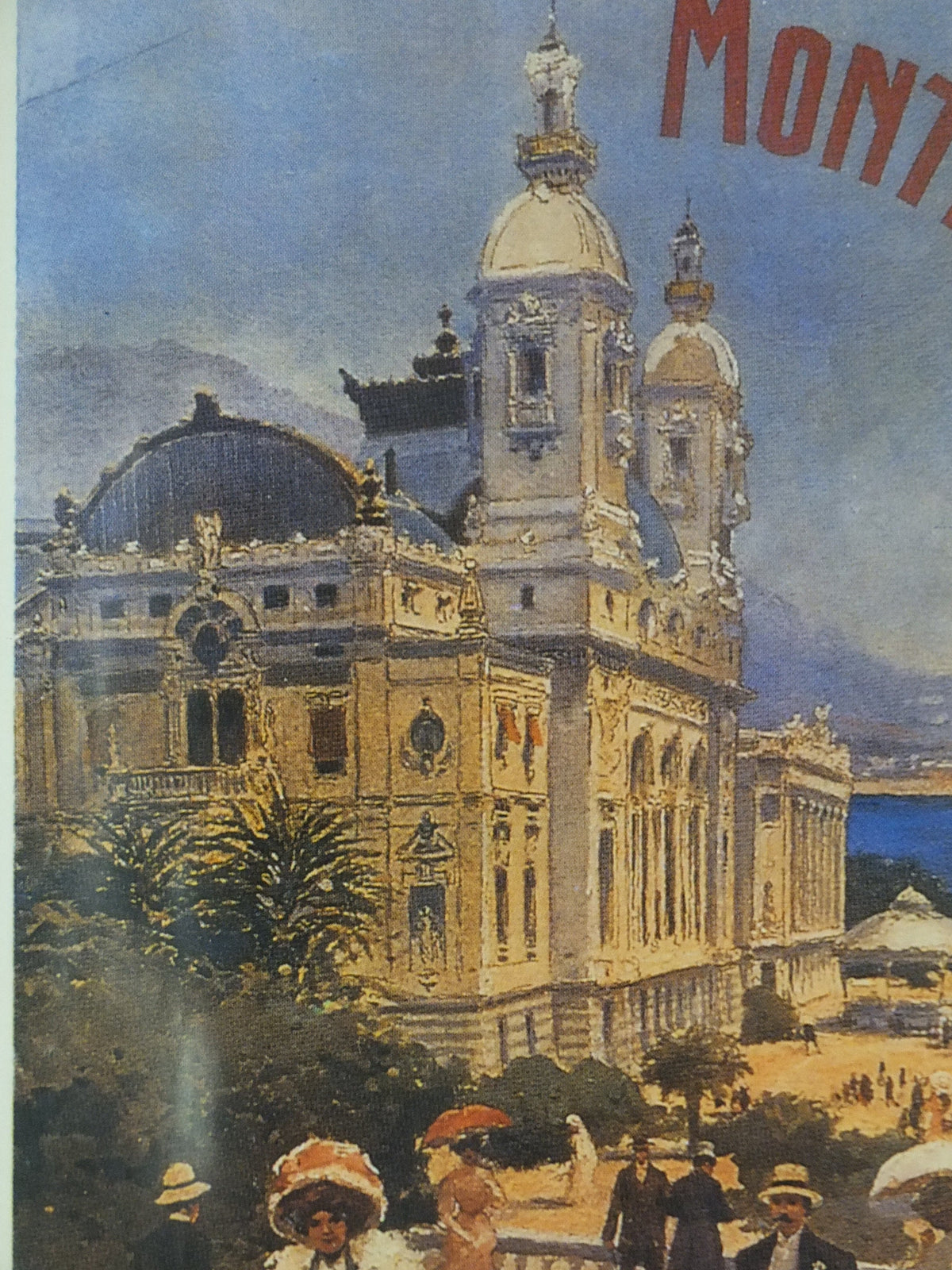 Monte Carlo Cote d'Azure Poster, Casino de Monte-Carlo, Monaco on the French Riviera, reproduction from the 1980s, wall art decor