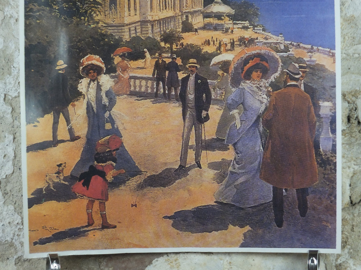 Monte Carlo Cote d'Azure Poster, Casino de Monte-Carlo, Monaco on the French Riviera, reproduction from the 1980s, wall art decor