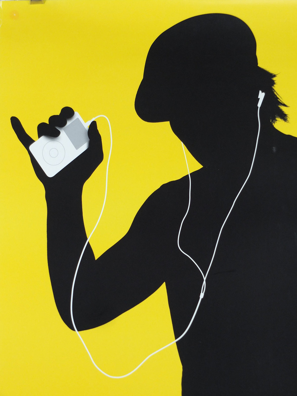 2003 Apple iPod Poster, original Dancing man in hat by Susan Alinsangan and Casey Leveque, music computer technology, retro wall art decor