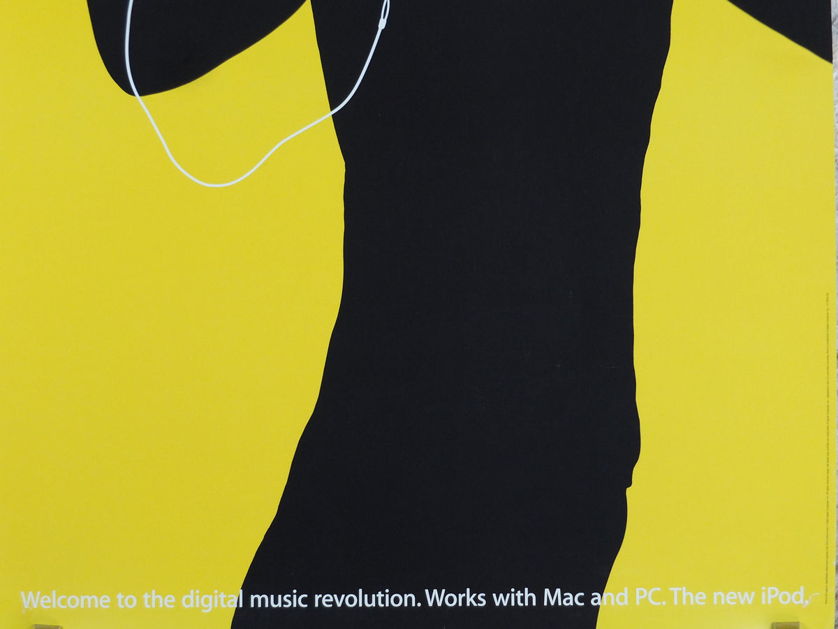 2003 Apple iPod Poster, original Dancing man in hat by Susan Alinsangan and Casey Leveque, music computer technology, retro wall art decor