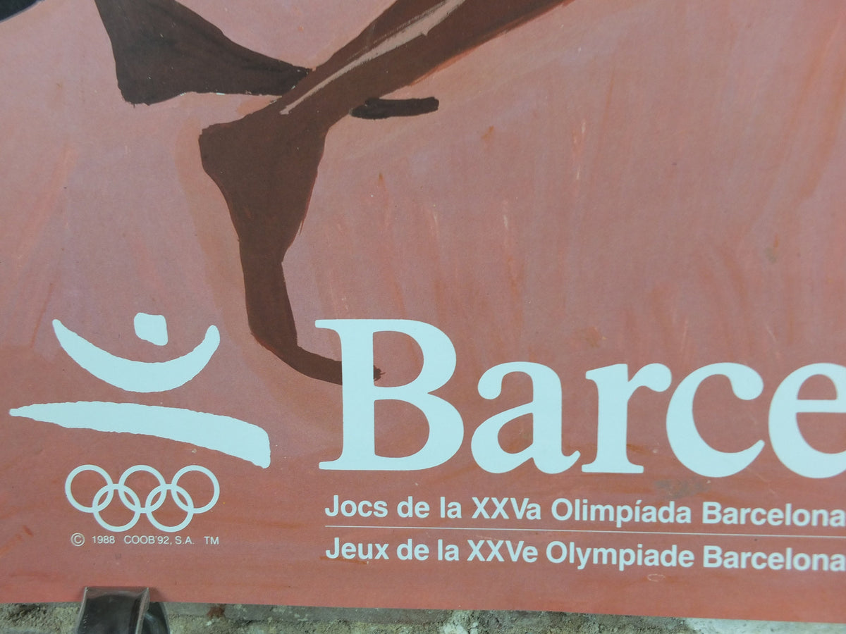 1992 Vintage Barcelona Olympic Poster, Athletics by Giralt Miracle, XXV Olympiad, post modern, sport wall art decor