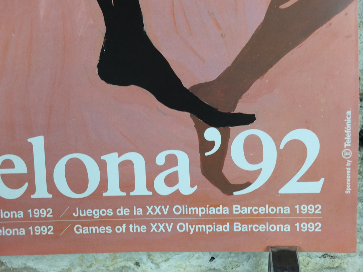 1992 Vintage Barcelona Olympic Poster, Athletics by Giralt Miracle, XXV Olympiad, post modern, sport wall art decor
