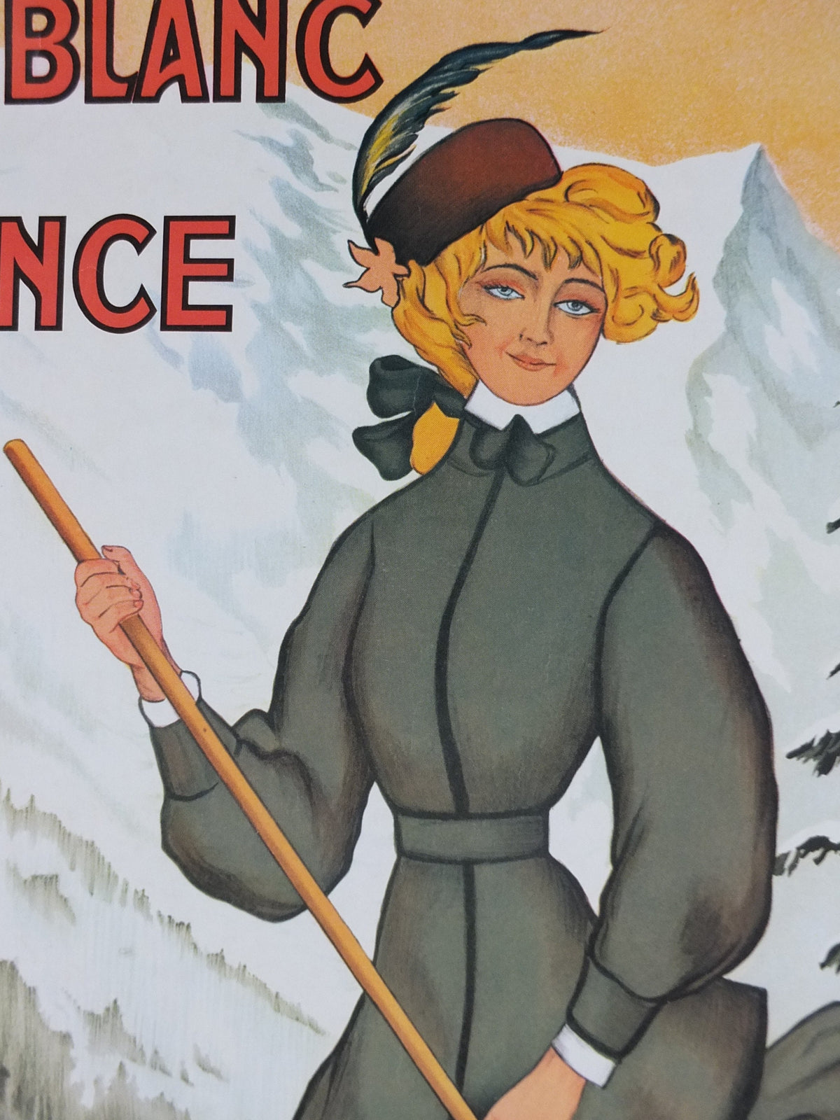 1980s Ski Chamonix Mont Blanc Poster, 80th Anniversary of Winter Sports, sport d'hiver, travel tourism skiing, wall art decor