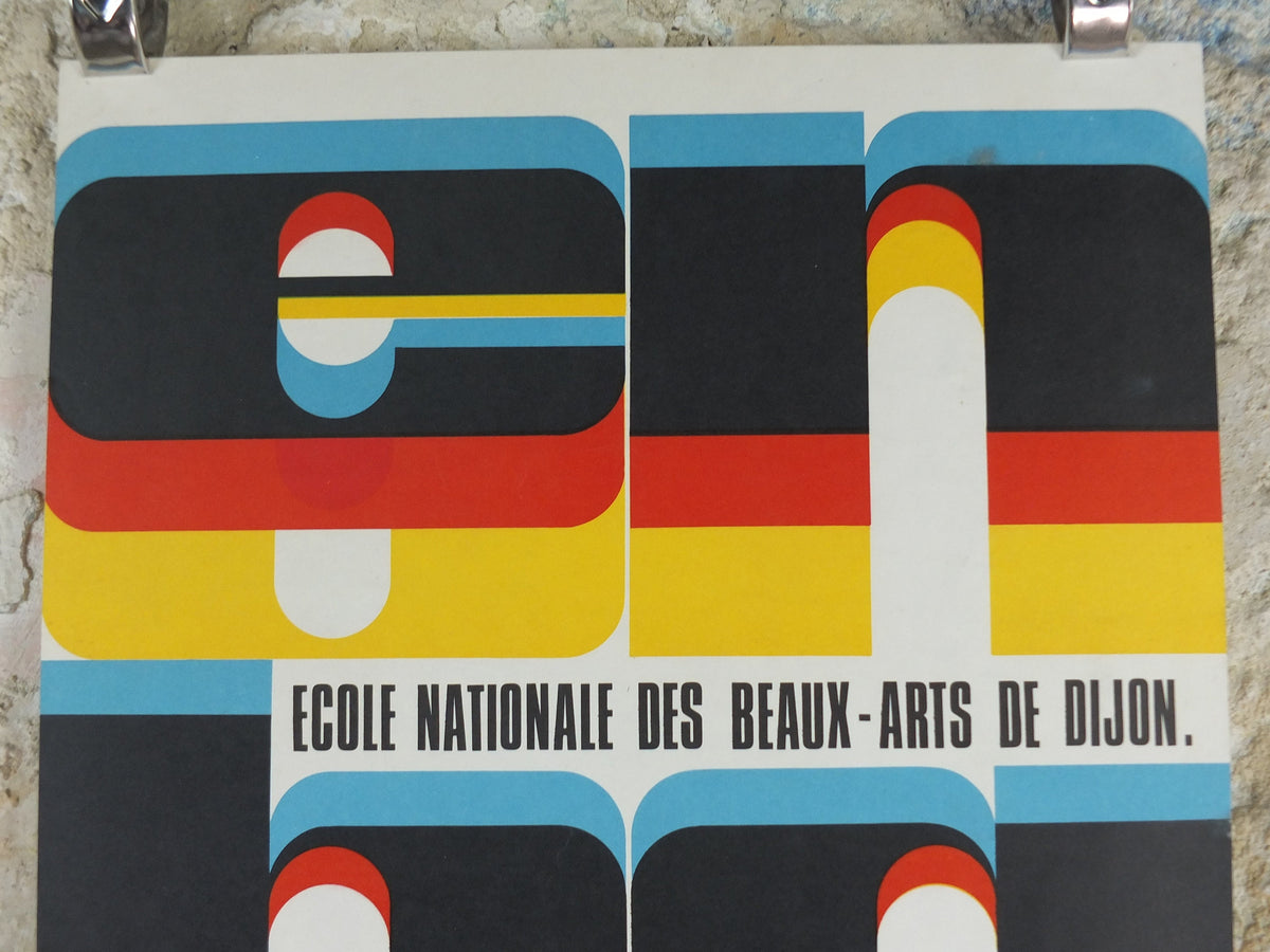 1970s Ecole Nationale des Beaux Arts de Dijon, ENBD gallery exhibition wall art decor