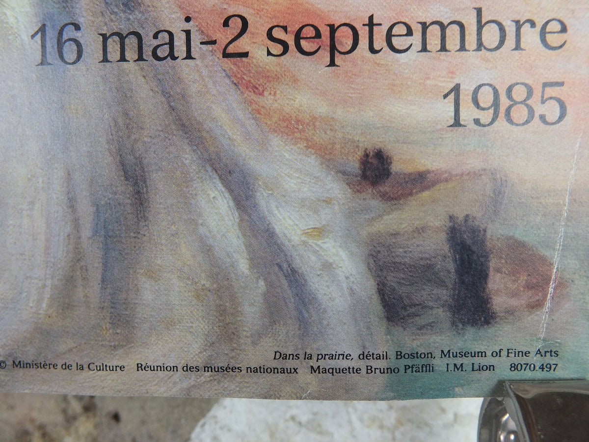 1985 Pierre Renoir Poster, In the Meadow, Dans la Prairie, Grand Palais, impressionists, artist gallery exhibition wall art decor
