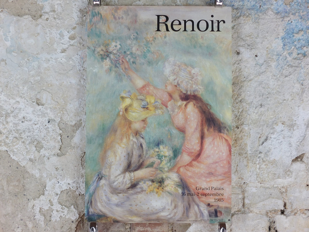 1985 Pierre Renoir Poster, In the Meadow, Dans la Prairie, Grand Palais, impressionists, artist gallery exhibition wall art decor