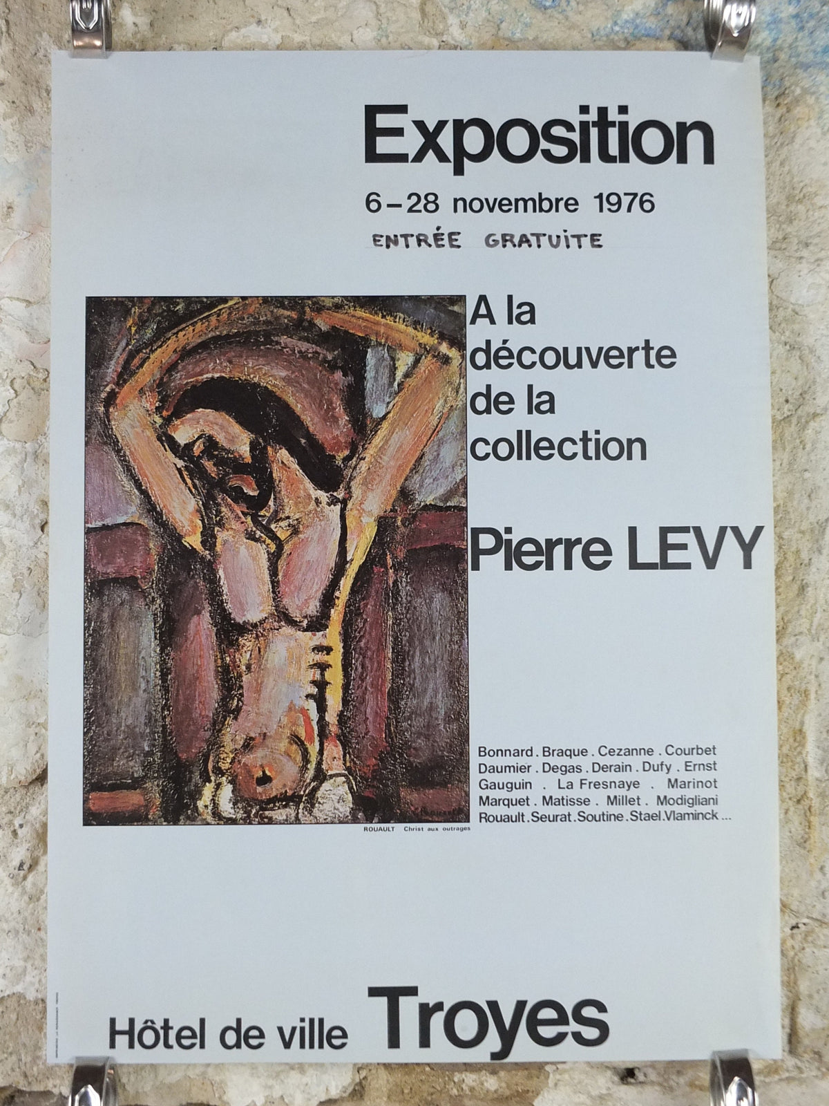 1976 Georges Rouault Poster, "Christ mocked" Expressionism Fauvism gallery exhibition, wall art decor
