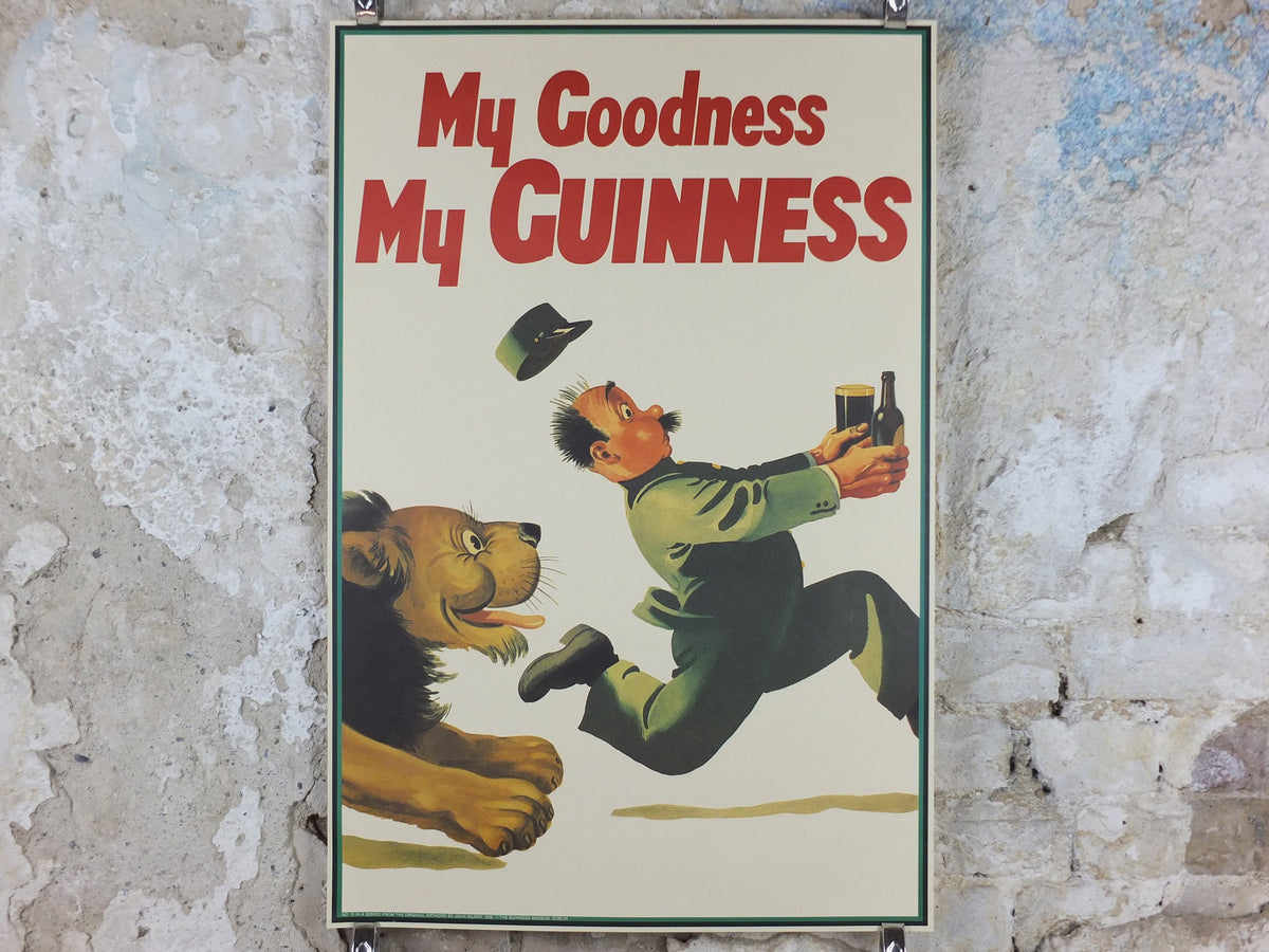 Vintage Guinness Poster, My Goodness My Guinness, from Guinness Museum, 1939 Advertising campaign Wall art by Gilroy retro 1990s