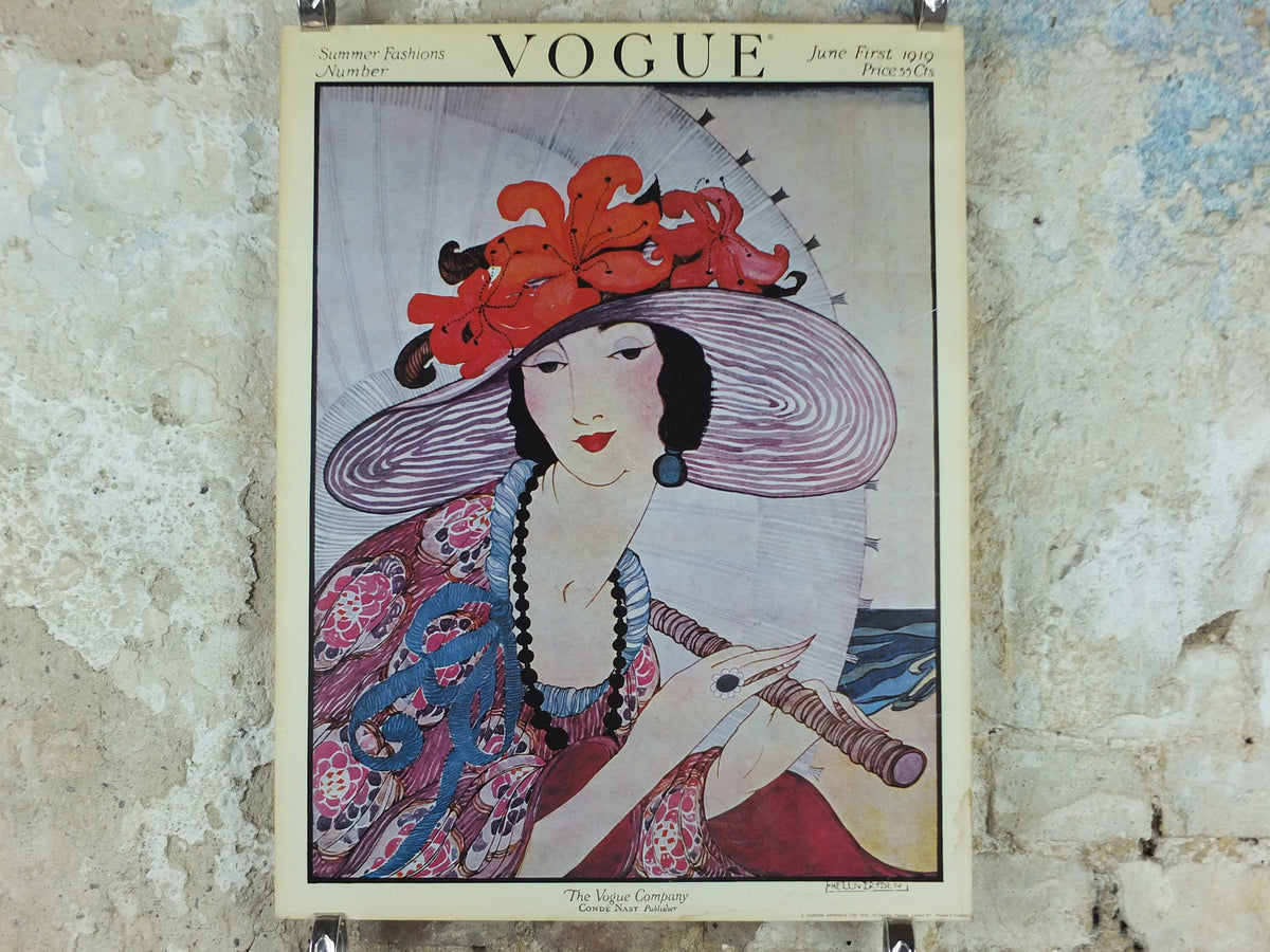 1976 Vogue Magazine Poster, Conde nast from original 1919 cover, by Helen Dryden, art deco nouveau, fashion Advertising, wall art decor