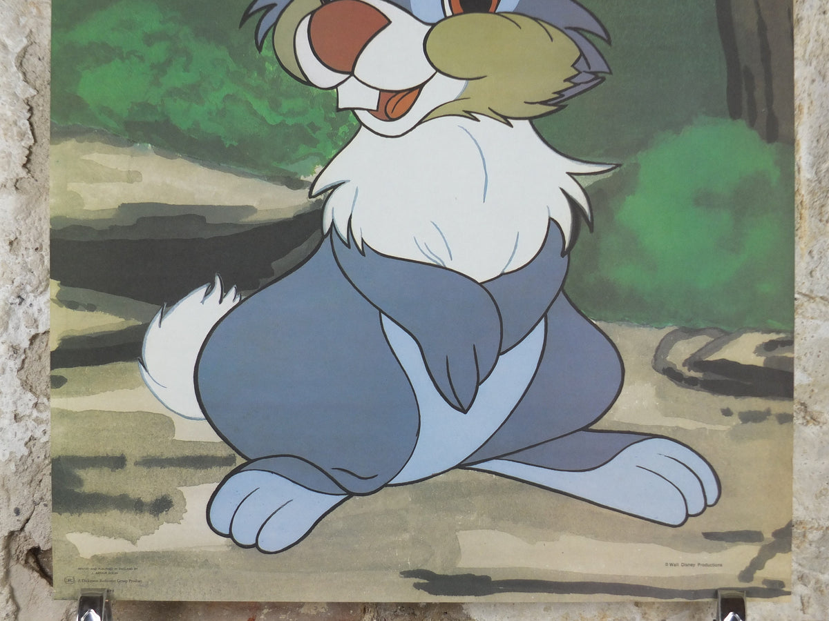 1960s Thumper the Rabbit Poster, From Bambi, Twitterpated, by J. Arthur Dixson, wall art decor