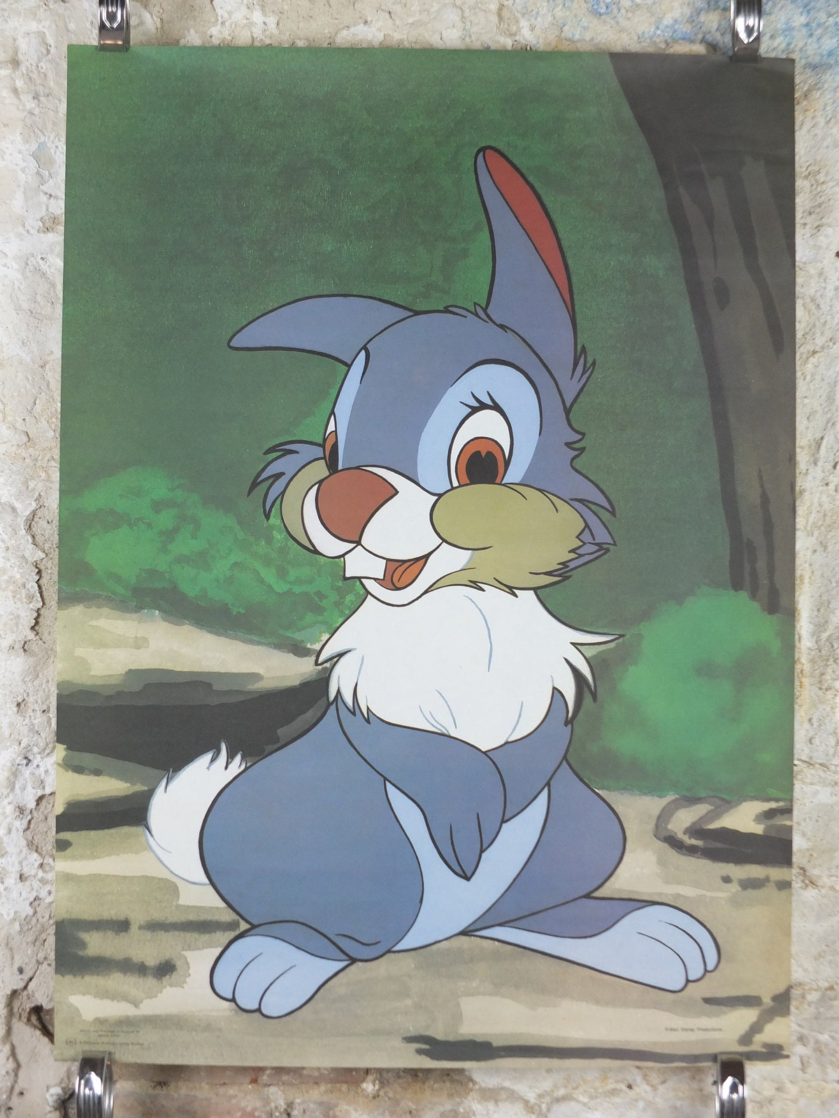 1960s Thumper the Rabbit Poster, From Bambi, Twitterpated, by J. Arthur Dixson, wall art decor
