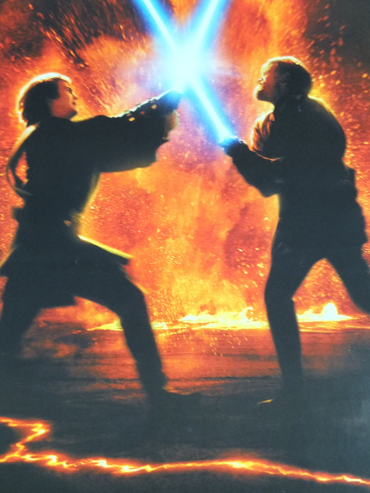 2005 Anakin Skywalker and Obi Wan Kenobi Poster, Vintage Star Wars Trilogy, Revenge of the Sith, Lucasfilm, wall art film memorabilia