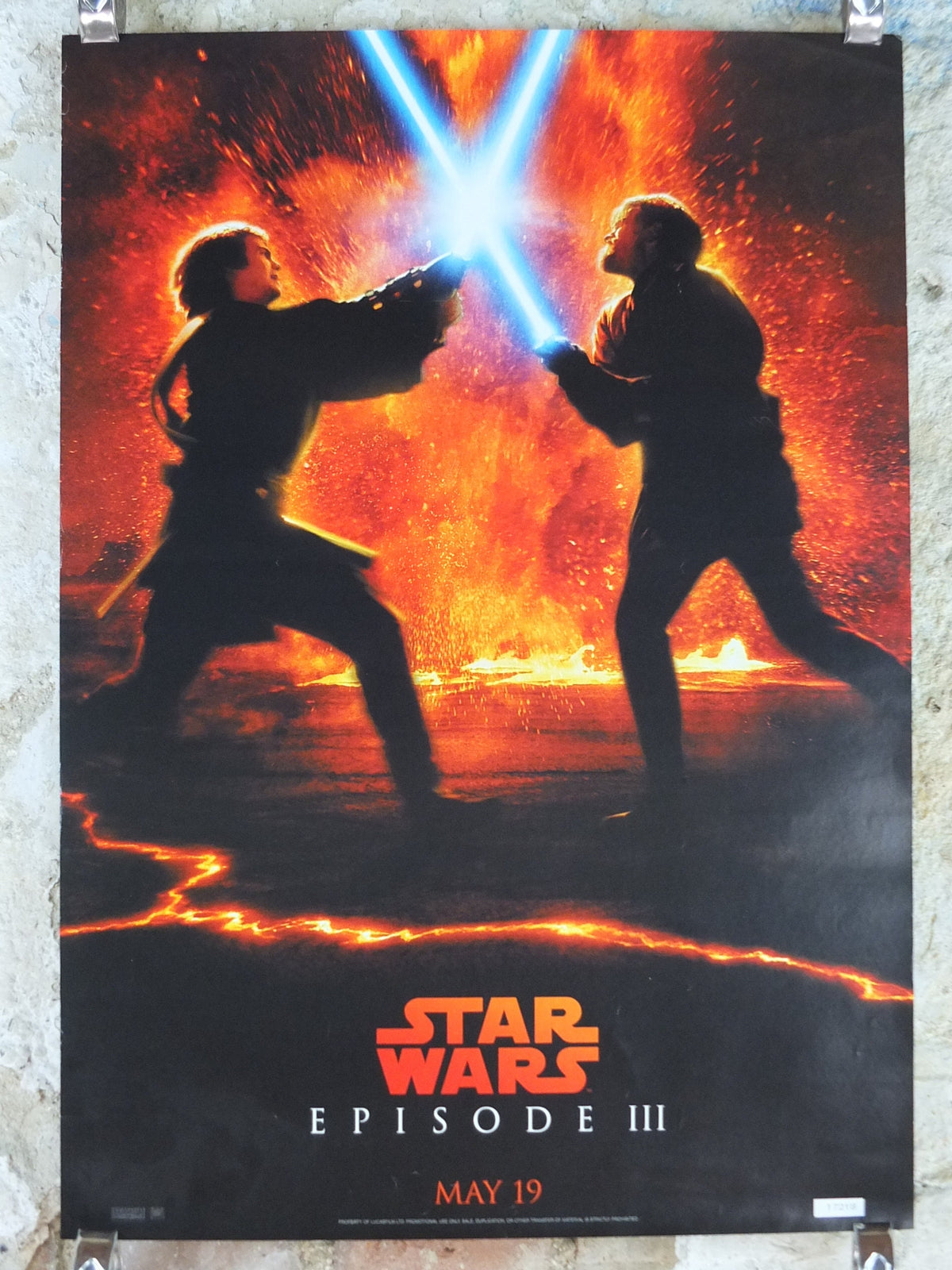 2005 Anakin Skywalker and Obi Wan Kenobi Poster, Vintage Star Wars Trilogy, Revenge of the Sith, Lucasfilm, wall art film memorabilia