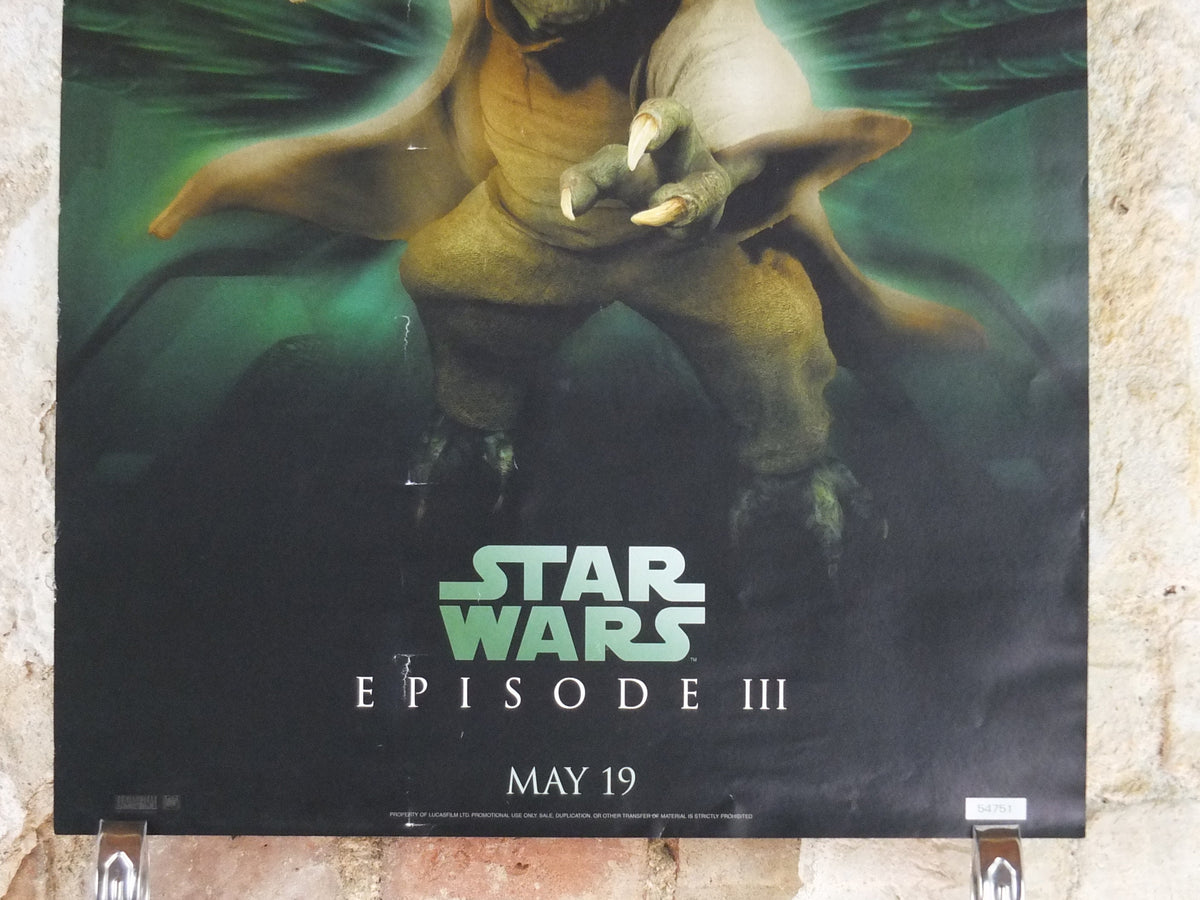 2005 Yoda Poster, Vintage Star Wars Trilogy, Revenge of the Sith, Lucasfilm, wall art film memorabilia