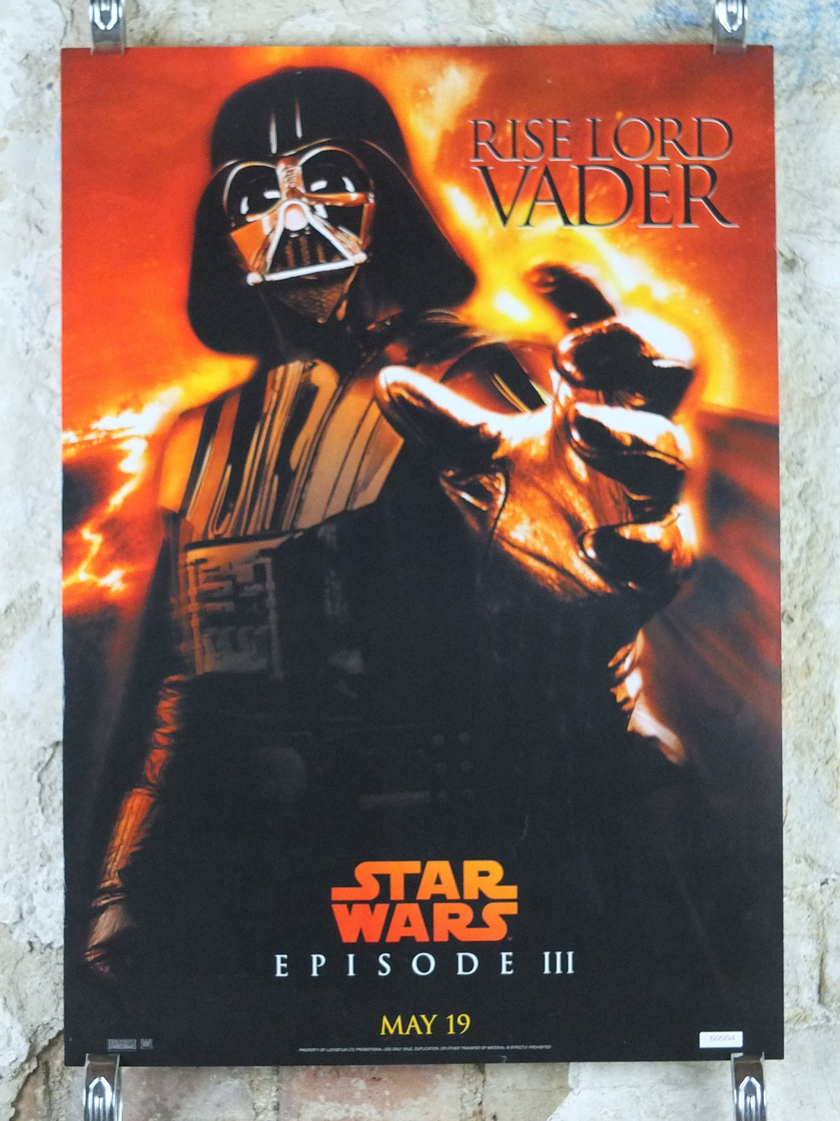 2005 Darth Vader Poster, Vintage Star Wars Trilogy, Revenge of the Sith, Lucasfilm, wall art film memorabilia