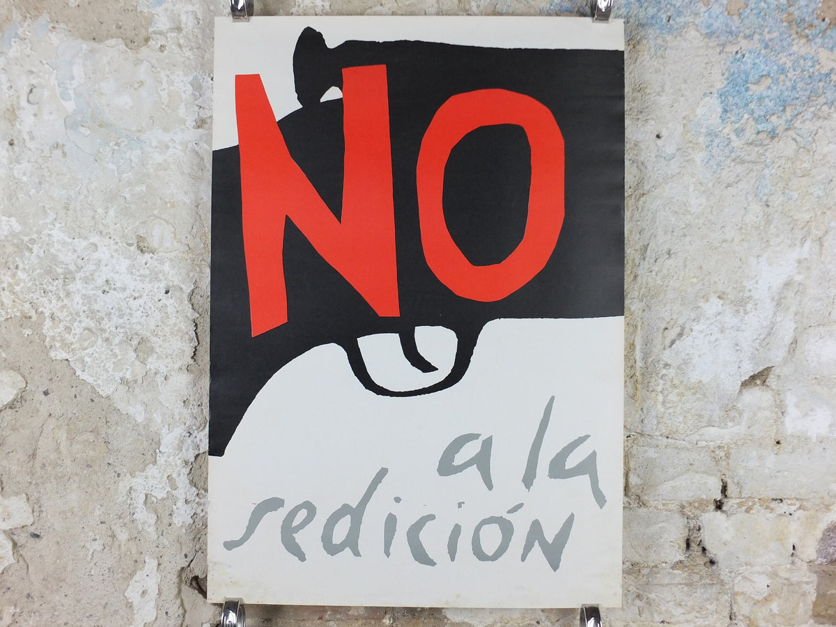 1971 Chilean Allende Poster, No to Sedition against Allende, Chilean Socialist Government, Education, wall art decor