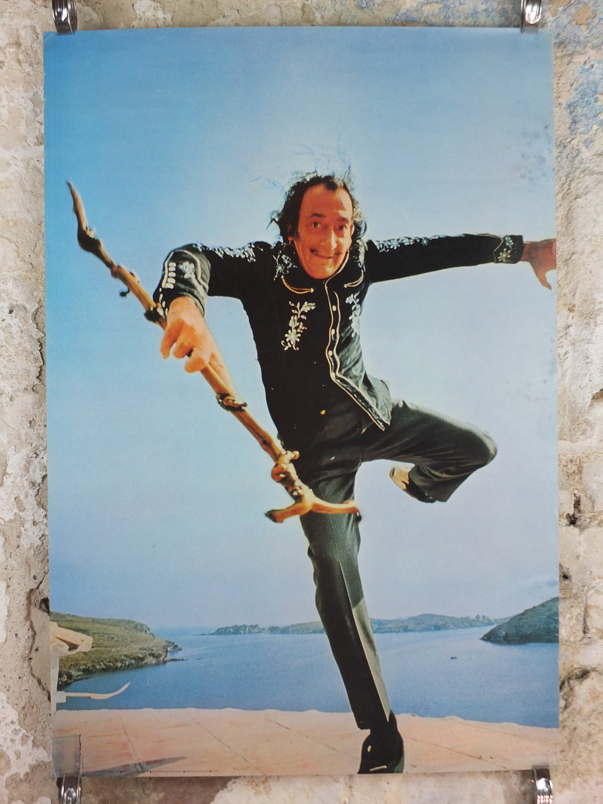 1973 Salvador Dali Poster, "Salvador Dali the Genius" dancing with cane, licenced to Athena, art deco nouveau, wall art decor