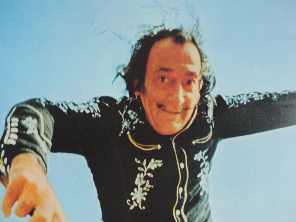 1973 Salvador Dali Poster, "Salvador Dali the Genius" dancing with cane, licenced to Athena, art deco nouveau, wall art decor