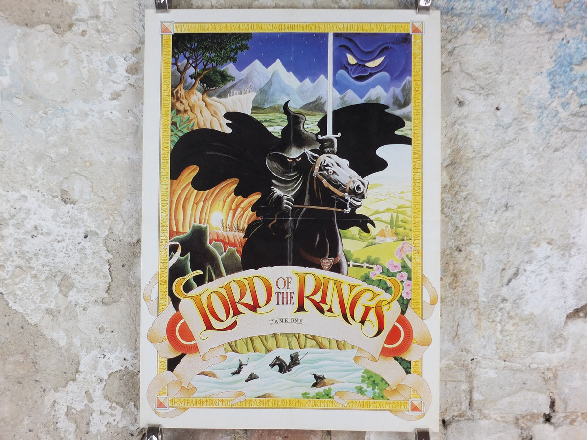 1985 The Lord of the Rings Poster, computer game from Melbourne House by Ian McCausland, Ringwraiths, Middle Earth, fantasy wall art decor