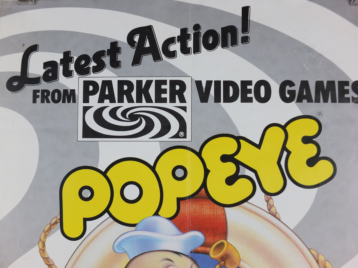 1983 Popeye the Sailor Man Poster, computer game from Parker Video Games by E. C. Segar, comic wall art decor