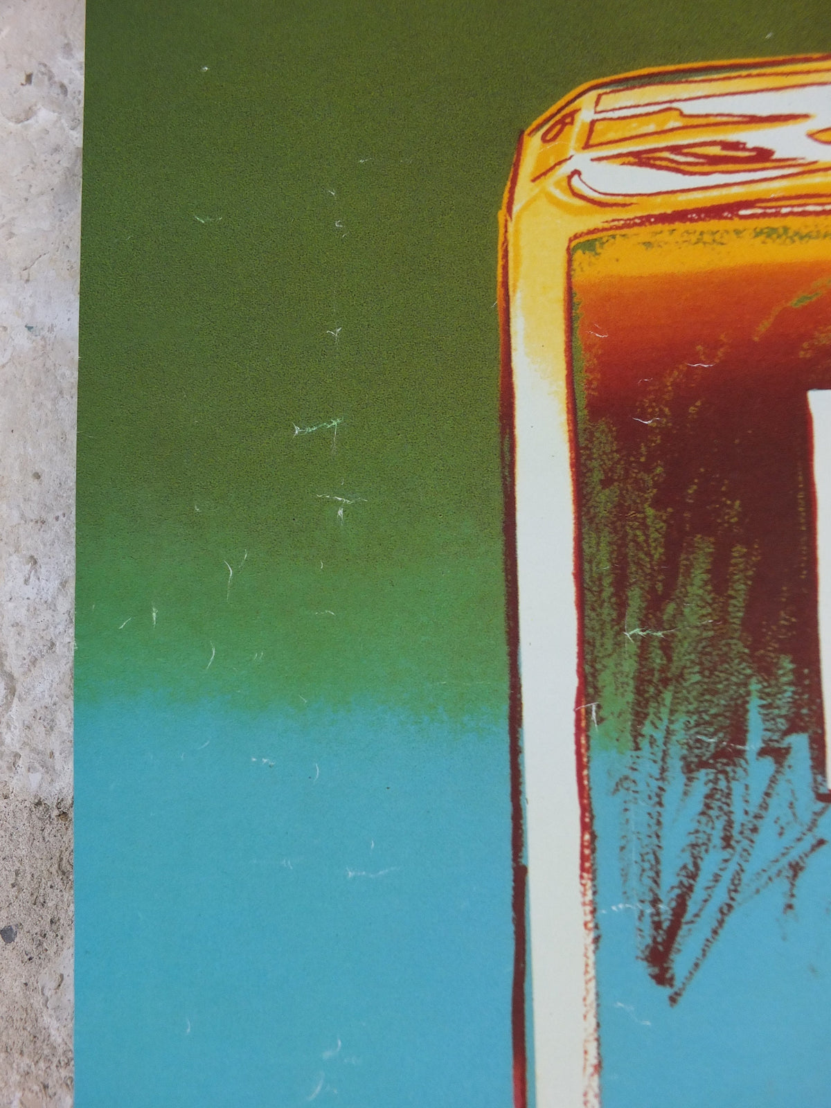 1997 No 5 Chanel Poster, by Andy Warhol, perfume bottle, cosmetics, from Selfridges advertising, bold green and blue, pop art wall art decor