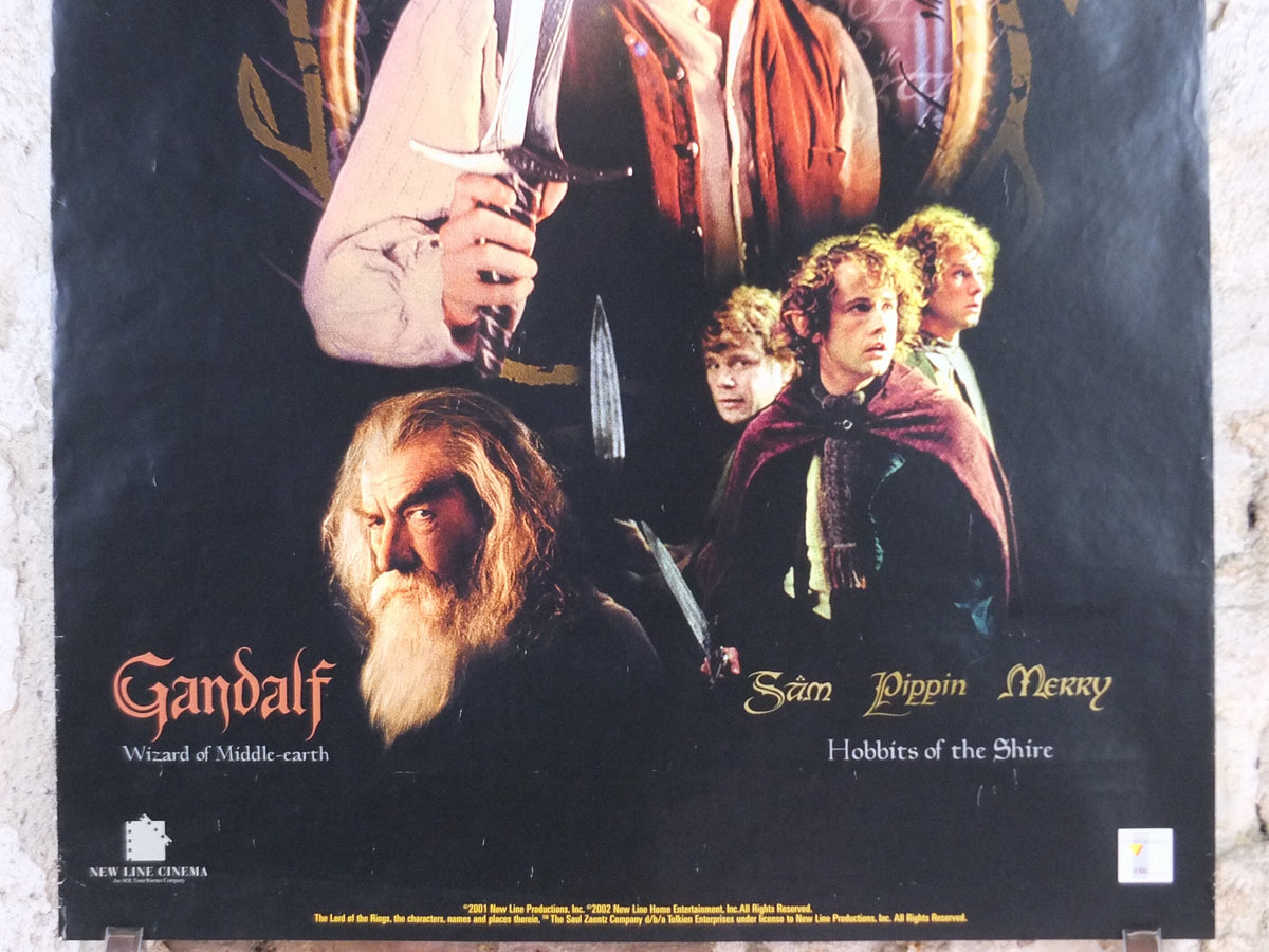 2002 The Lord of the Rings Poster, Hobbits and Wizards, New Line Fellowship of the Ring, J.R.R. Tolkien, fantasy wall art decor