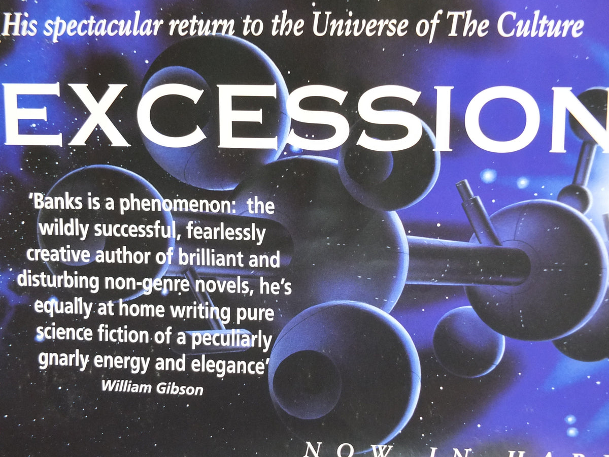 1996 Iain M Banks Poster, Excession, A Culture Novel, The Affront vs Culture's Minds, wall art retro decor