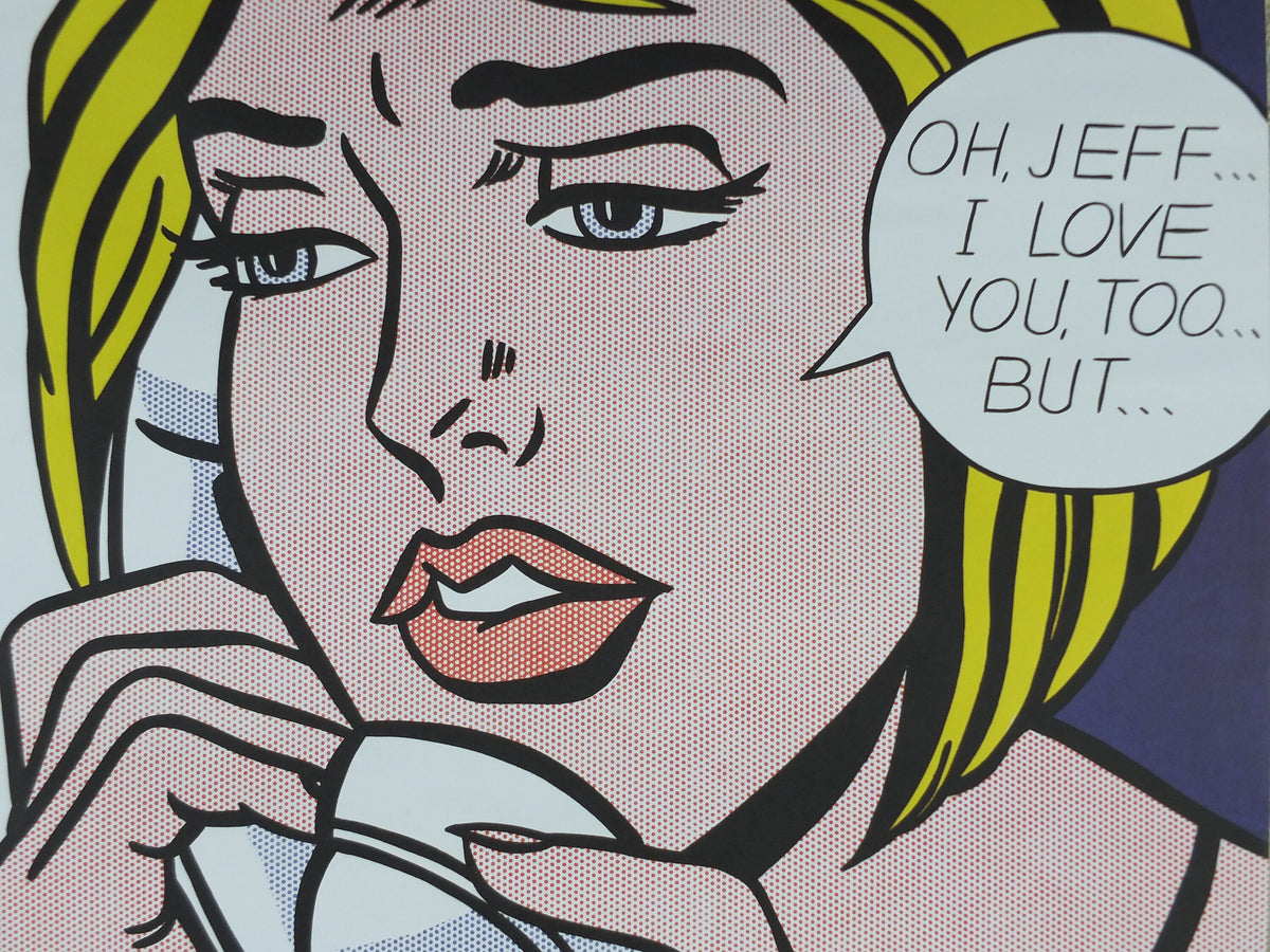 2013 Roy Lichtenstein Poster, Oh Jeff I love you too 1964, Tate Modern, London, Pop Art artist gallery exhibition, wall art decor
