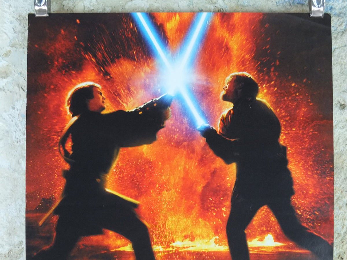 2005 Anakin Skywalker and Obi Wan Kenobi Poster, Vintage Star Wars Trilogy, Revenge of the Sith, Lucasfilm, wall art film memorabilia