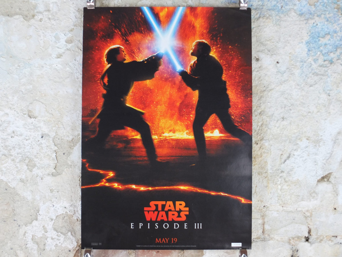 2005 Anakin Skywalker and Obi Wan Kenobi Poster, Vintage Star Wars Trilogy, Revenge of the Sith, Lucasfilm, wall art film memorabilia