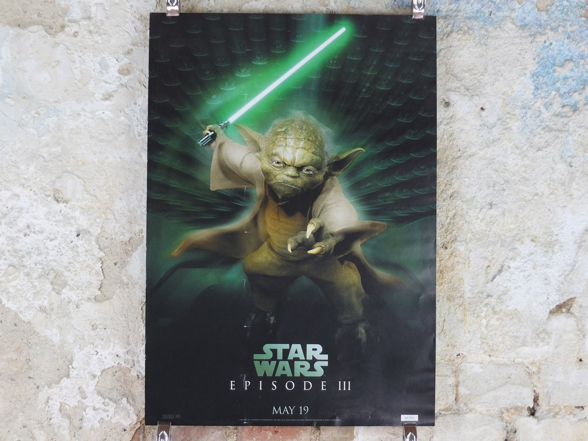 2005 Yoda Poster, Vintage Star Wars Trilogy, Revenge of the Sith, Lucasfilm, wall art film memorabilia