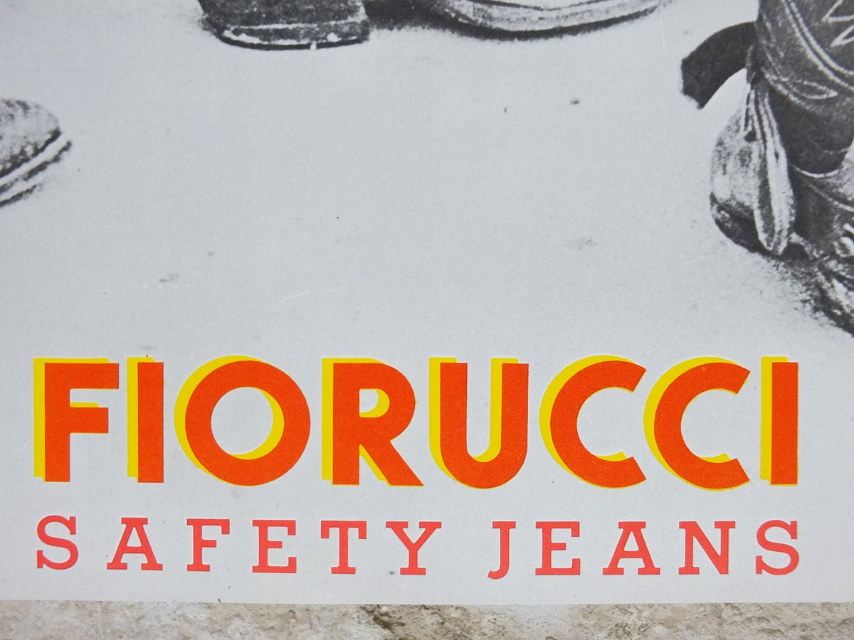 1980s Fiorucci rare Poster, Cowboys in Cowboy boots, Rodeo, Italian fashion label, Safety Jeans, advertising retro wall art decor