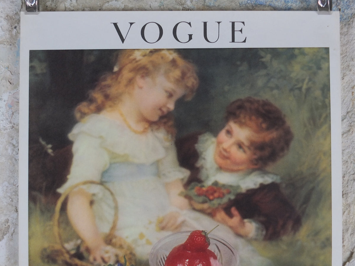 1975 Vogue Magazine Poster, by Conde Nast, Thought for Food, by Tessa Traeger Dryden, art deco nouveau, fashion Advertising, wall art decor