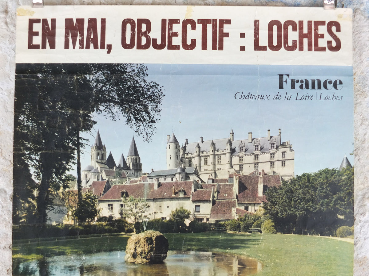1968 Loire Valley Travel Poster, "Château de Loches" photography competition, travel tourism, wall art decor