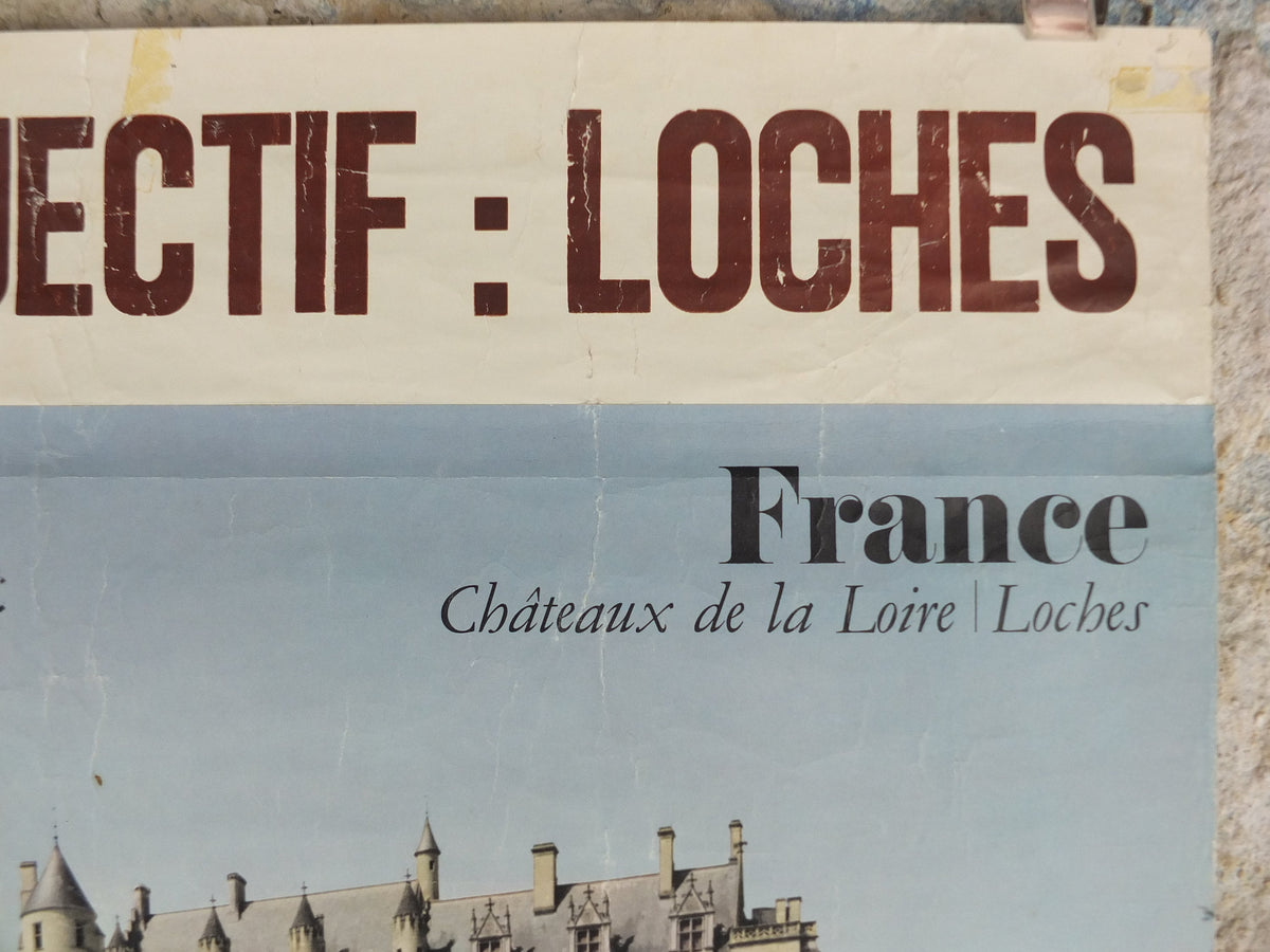 1968 Loire Valley Travel Poster, "Château de Loches" photography competition, travel tourism, wall art decor