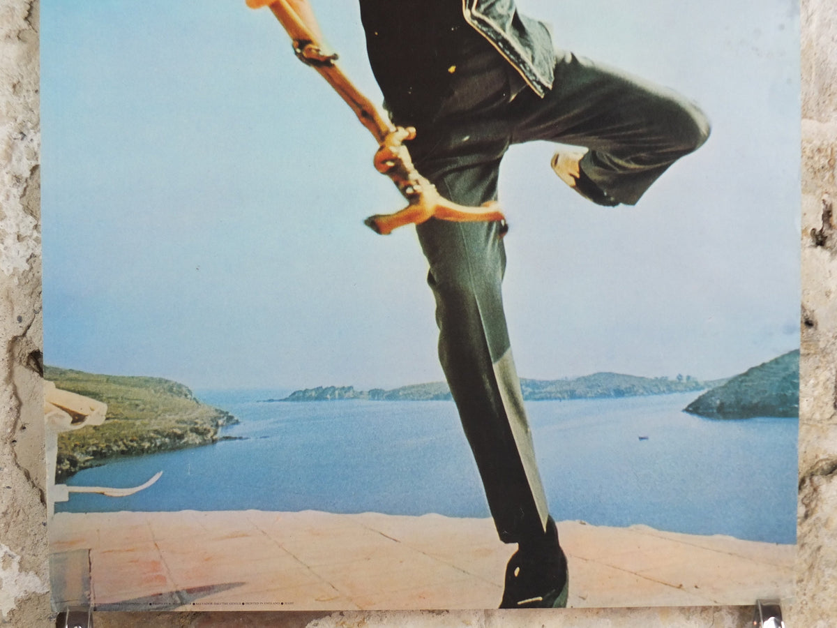 1973 Salvador Dali Poster, "Salvador Dali the Genius" dancing with cane, licenced to Athena, art deco nouveau, wall art decor