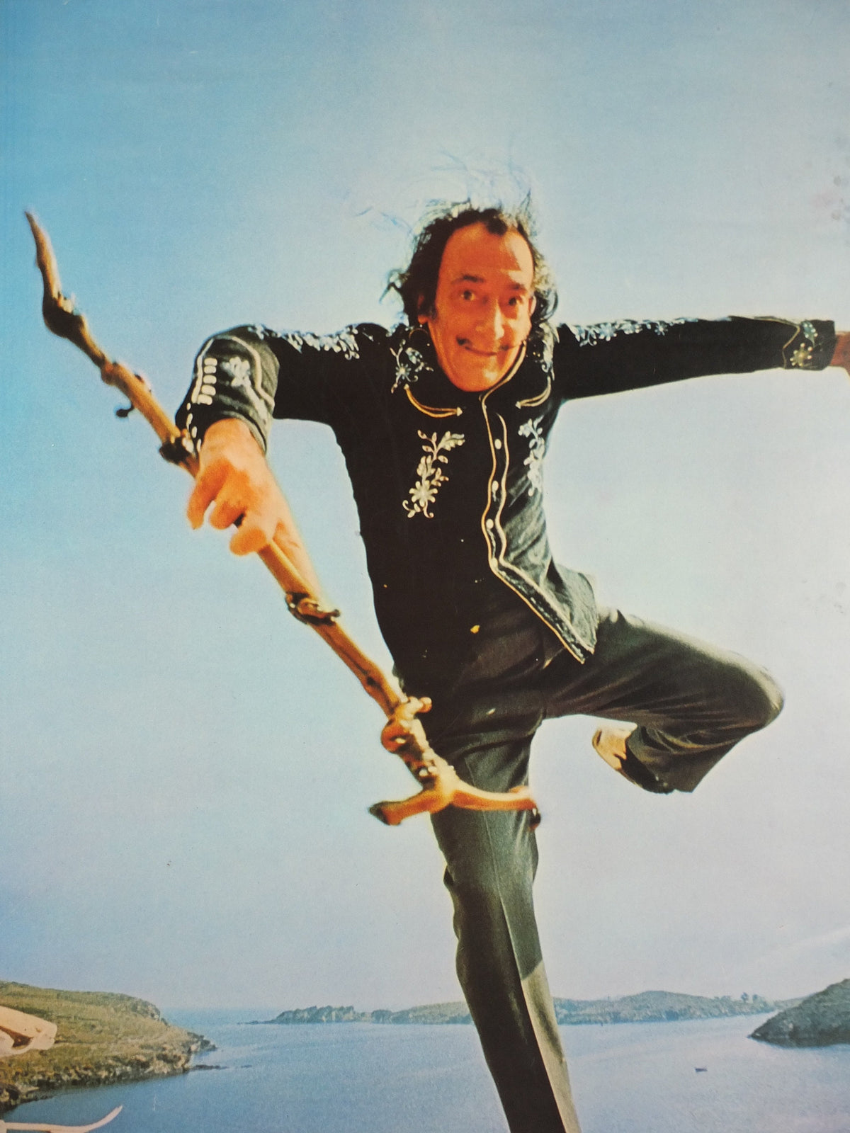 1973 Salvador Dali Poster, "Salvador Dali the Genius" dancing with cane, licenced to Athena, art deco nouveau, wall art decor