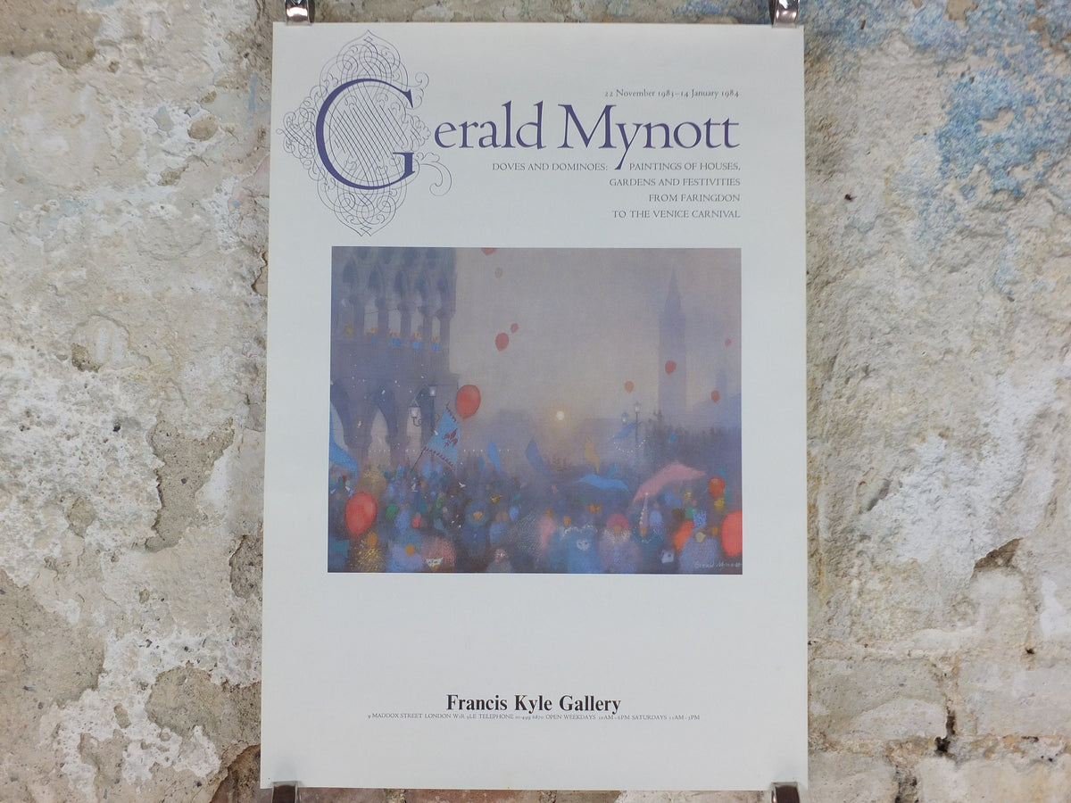 1984 Gerald Mynott Poster, The Venice Carnival, Francis Kyle Gallery, London, gallery exhibition wall art decor