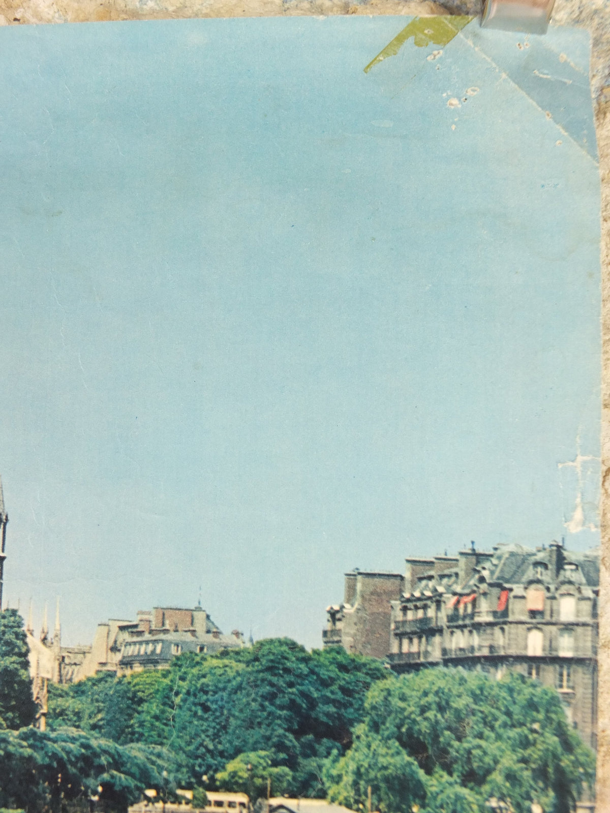 1960s Notre Dame Paris Poster, on the River Seine, France, travel wall art decor