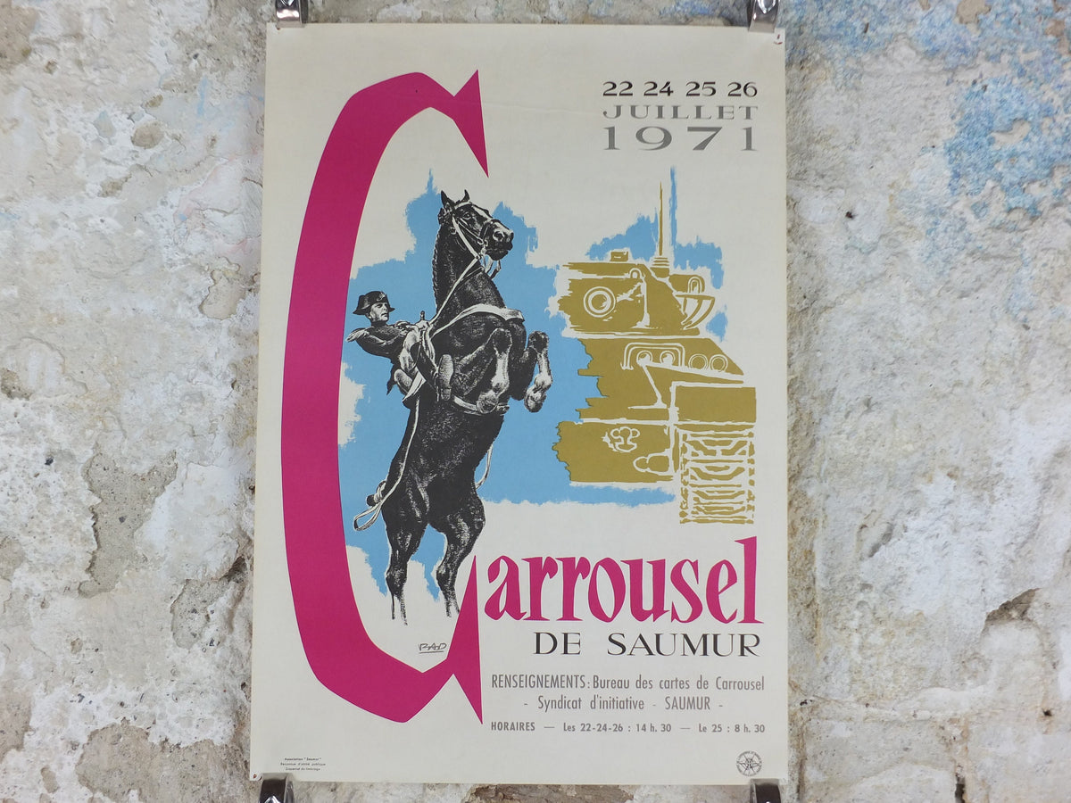 1971 The Carousel of Saumur Poster, Military Equestrian Show in the Saumur Loire Valley, France, Equestrian, wall art decor