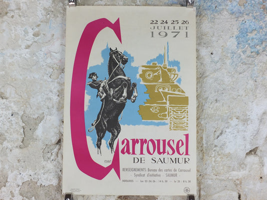 1971 The Carousel of Saumur Poster, Military Equestrian Show in the Saumur Loire Valley, France, Equestrian, wall art decor