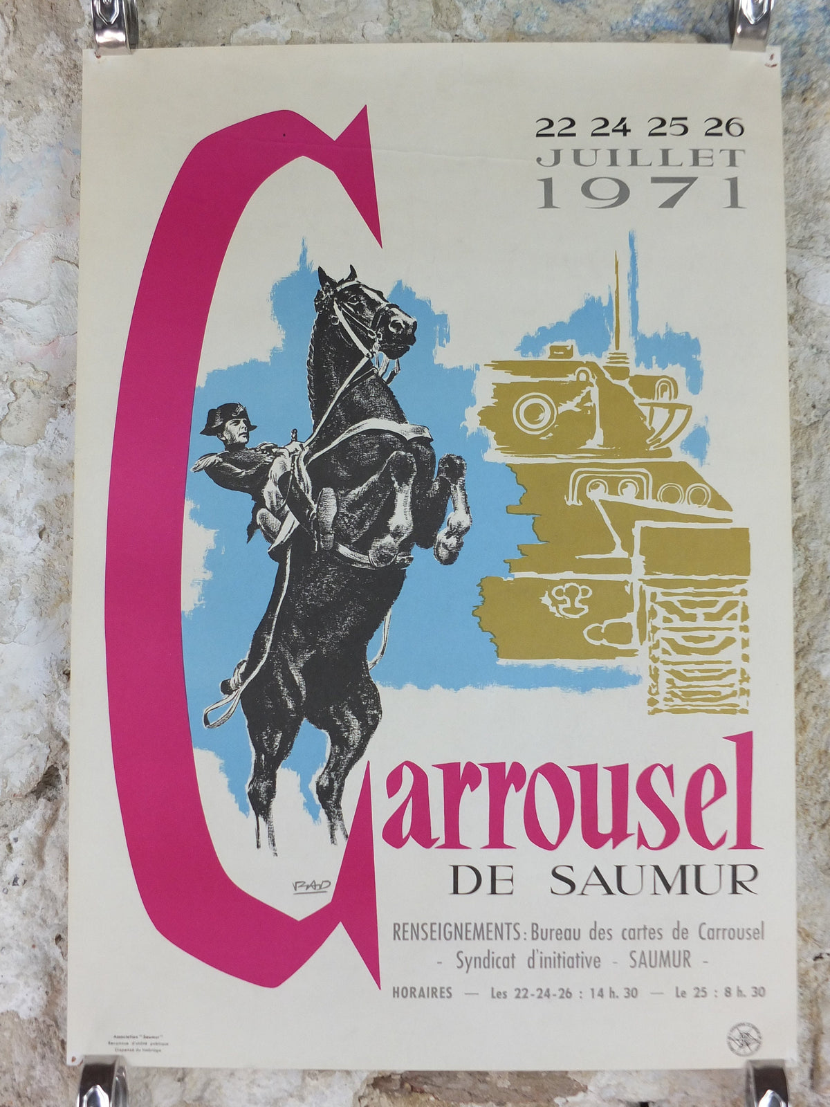 1971 The Carousel of Saumur Poster, Military Equestrian Show in the Saumur Loire Valley, France, Equestrian, wall art decor