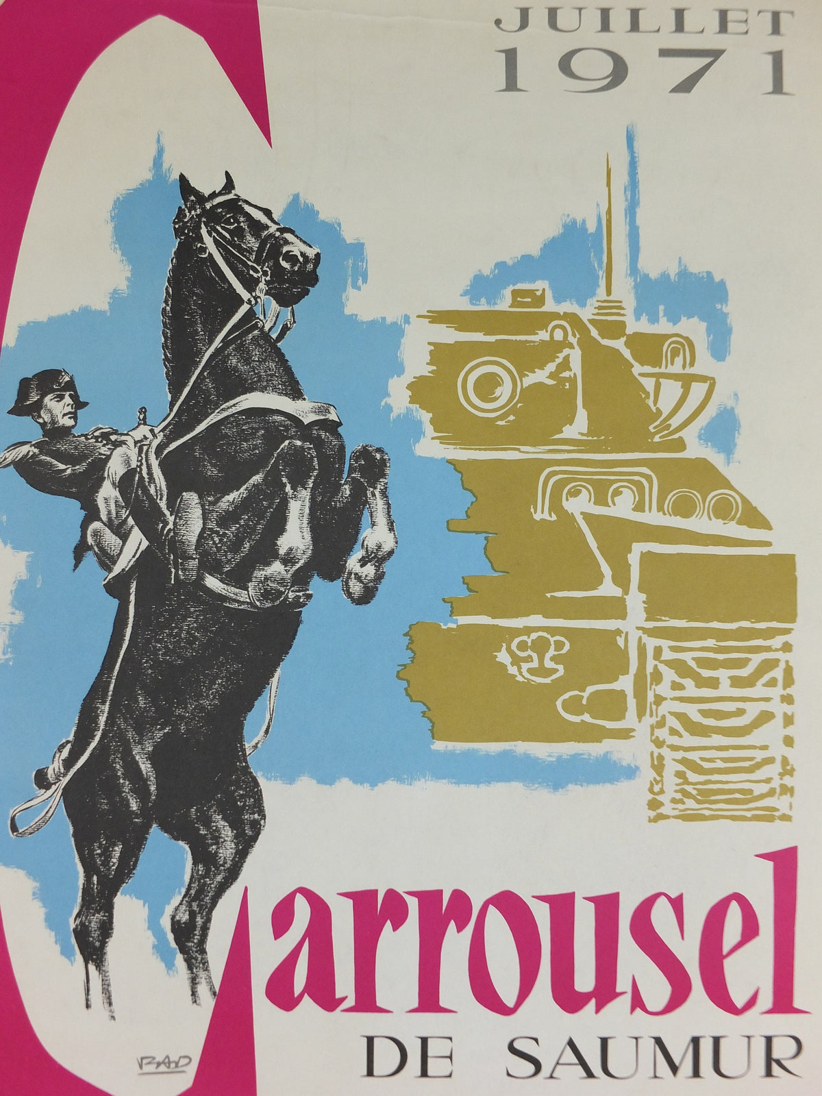 1971 The Carousel of Saumur Poster, Military Equestrian Show in the Saumur Loire Valley, France, Equestrian, wall art decor