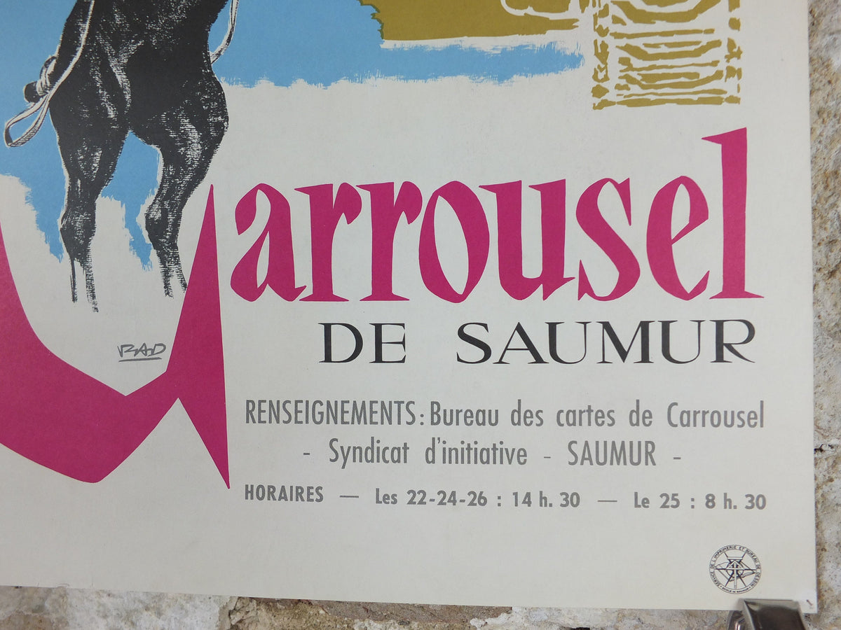 1971 The Carousel of Saumur Poster, Military Equestrian Show in the Saumur Loire Valley, France, Equestrian, wall art decor