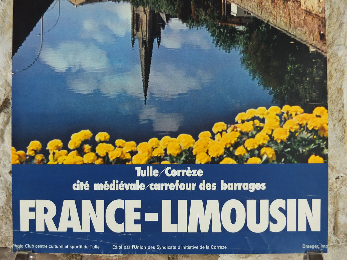 1960s Tulle Corrèze Poster, Limousin, France, Medieval City, travel wall art decor