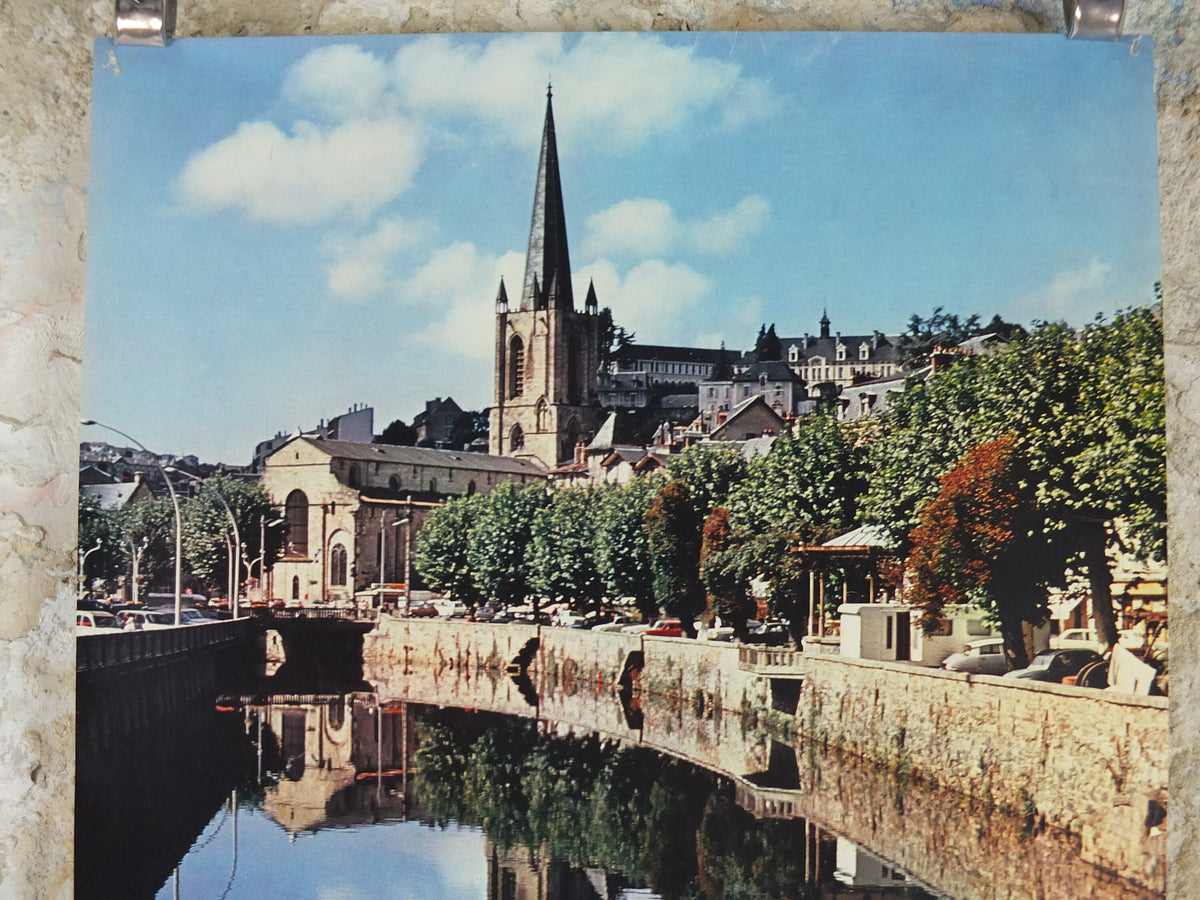 1960s Tulle Corrèze Poster, Limousin, France, Medieval City, travel wall art decor