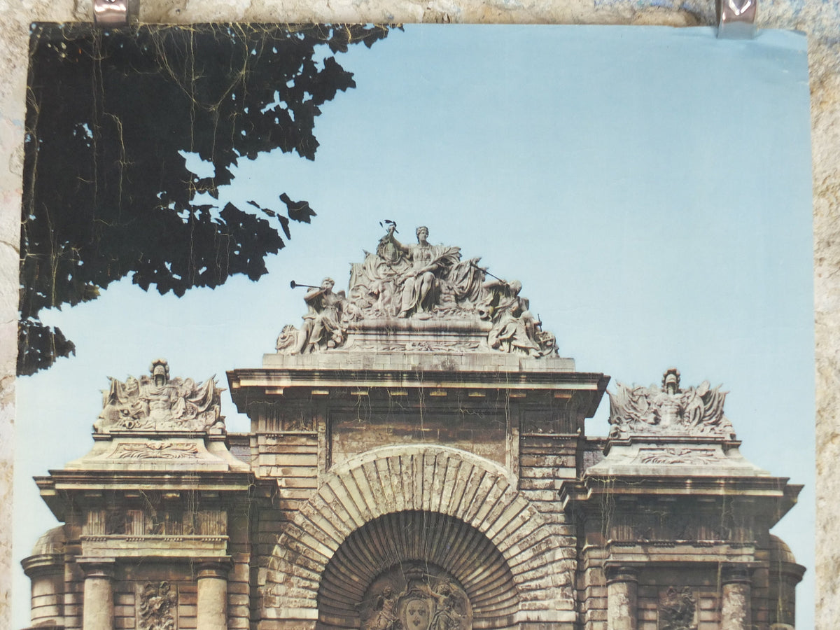 1960s Porte de Paris Lille Poster, The Gates of Paris, Triumphal arch, France, travel wall art decor