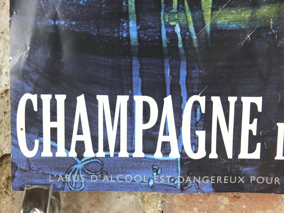 1990s Champagne de Castellane Poster, Masquerade ball, Epernay France, Viticulture print wall art decor