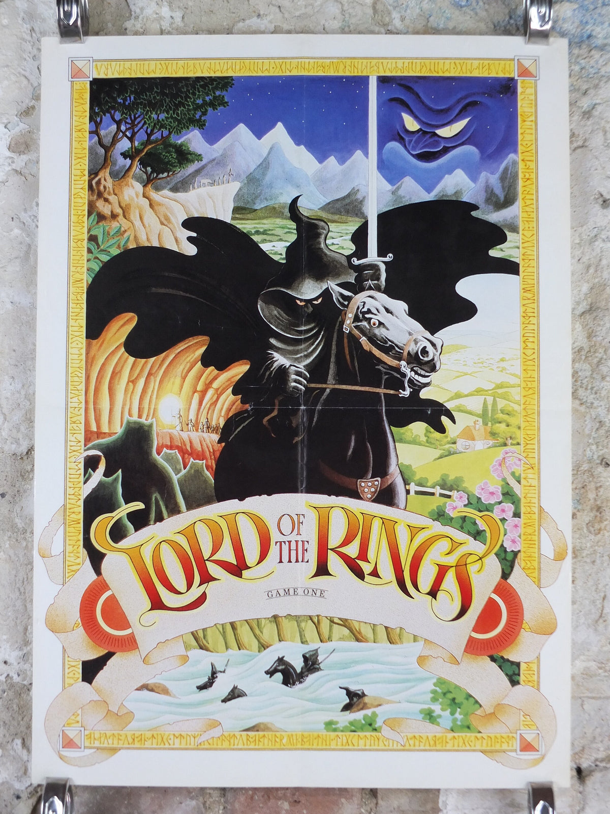 1985 The Lord of the Rings Poster, computer game from Melbourne House by Ian McCausland, Ringwraiths, Middle Earth, fantasy wall art decor